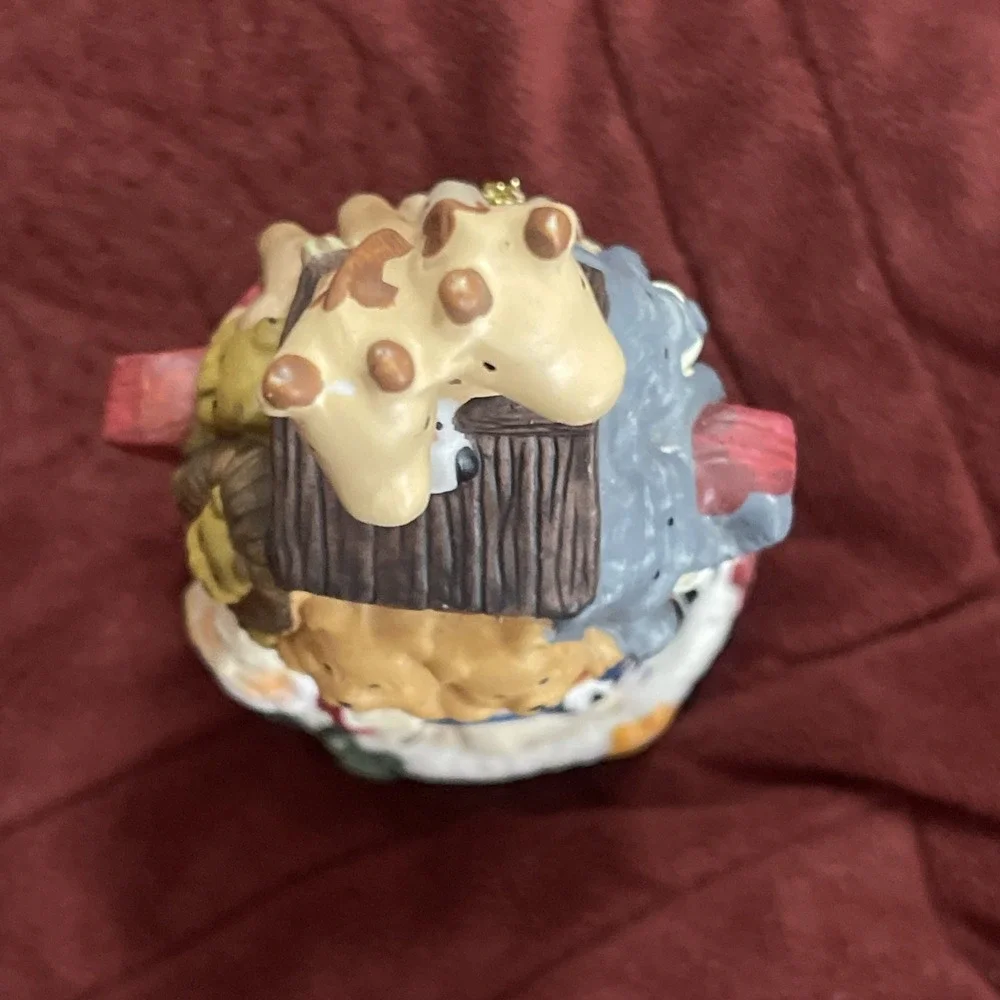 Noah's Ark Bell Christmas Holiday Ceramic Porcelain Decorative 5 1/2